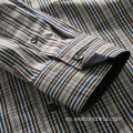 Camisas de hombre a rayas de un solo pecho suave